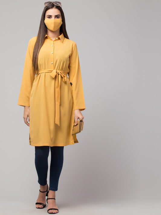 Front Open Tunic With Matching Belt.