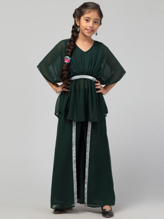 Girl's Party Wear-Two Pieces Set In Georgette Fabric With Lining.