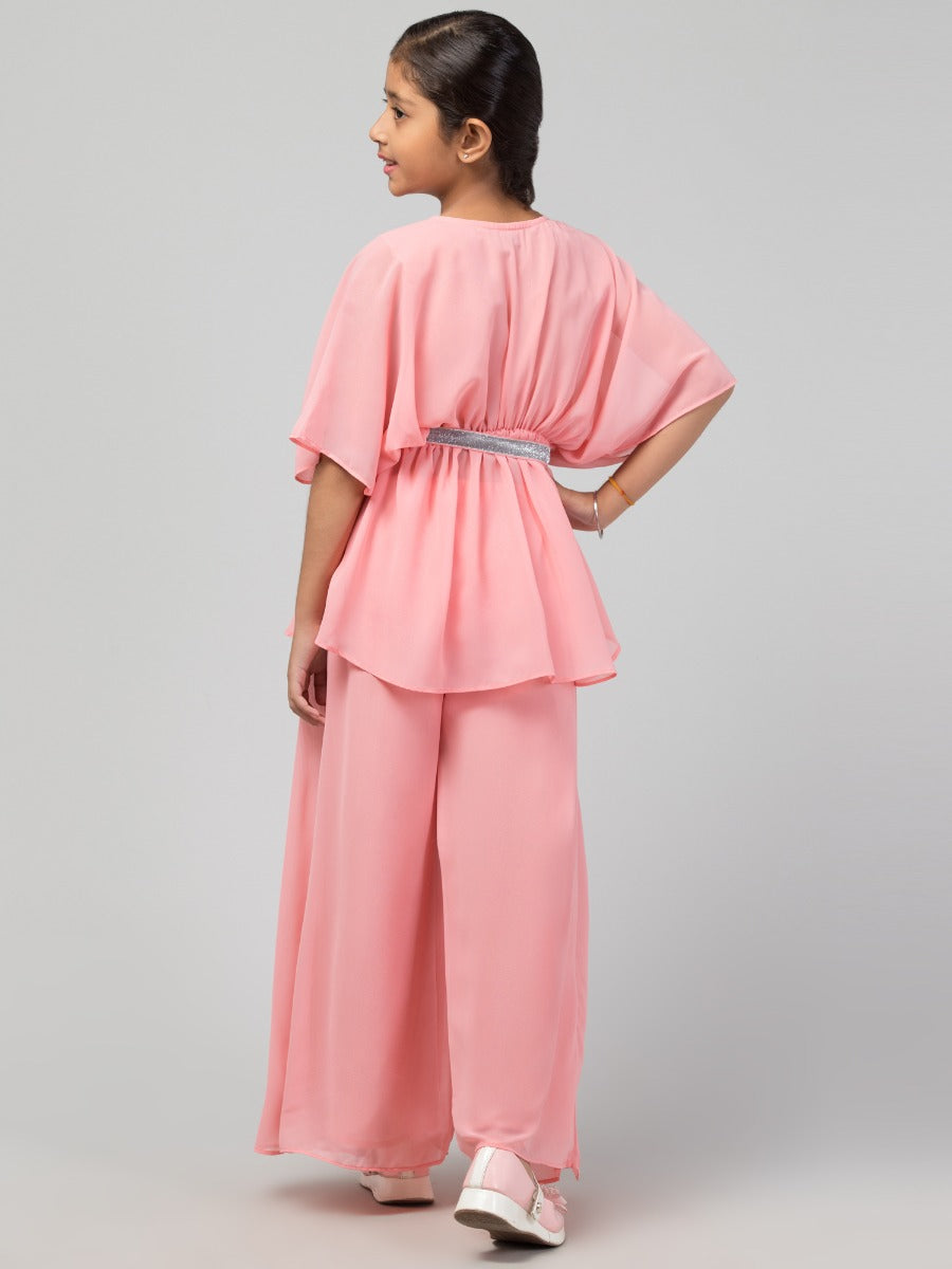 Girl's Party Wear-Two Pieces Set In Georgette Fabric With Lining.