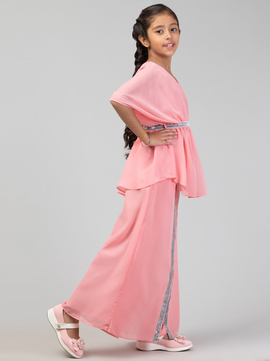 Girl's Party Wear-Two Pieces Set In Georgette Fabric With Lining.