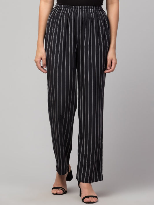 High Rise Trouser In Stripes