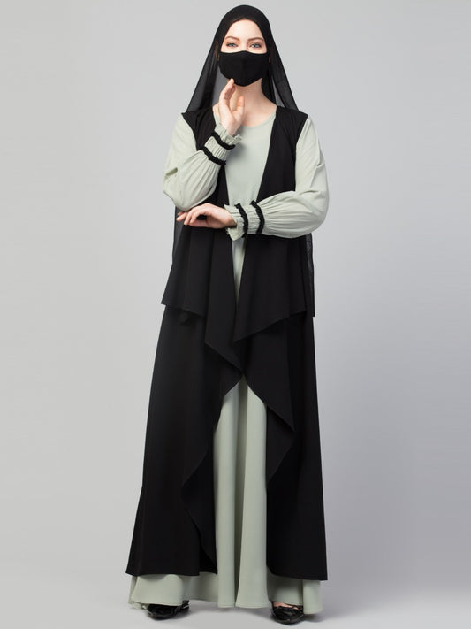 Three Pieces Set- Abaya With Shrug & Hijab
