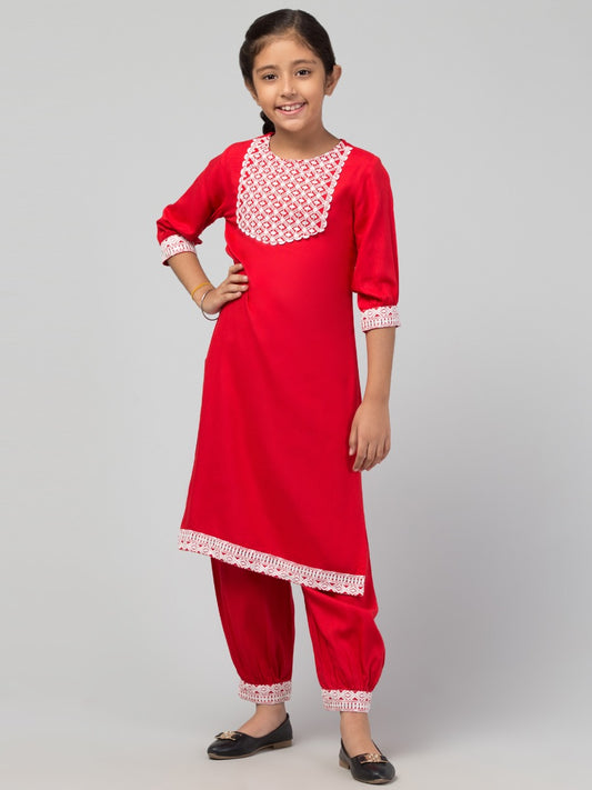 Two Pieces Set- Chikan Embroidered