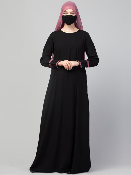 Two Pieces Set- Designer Abaya With Hijab