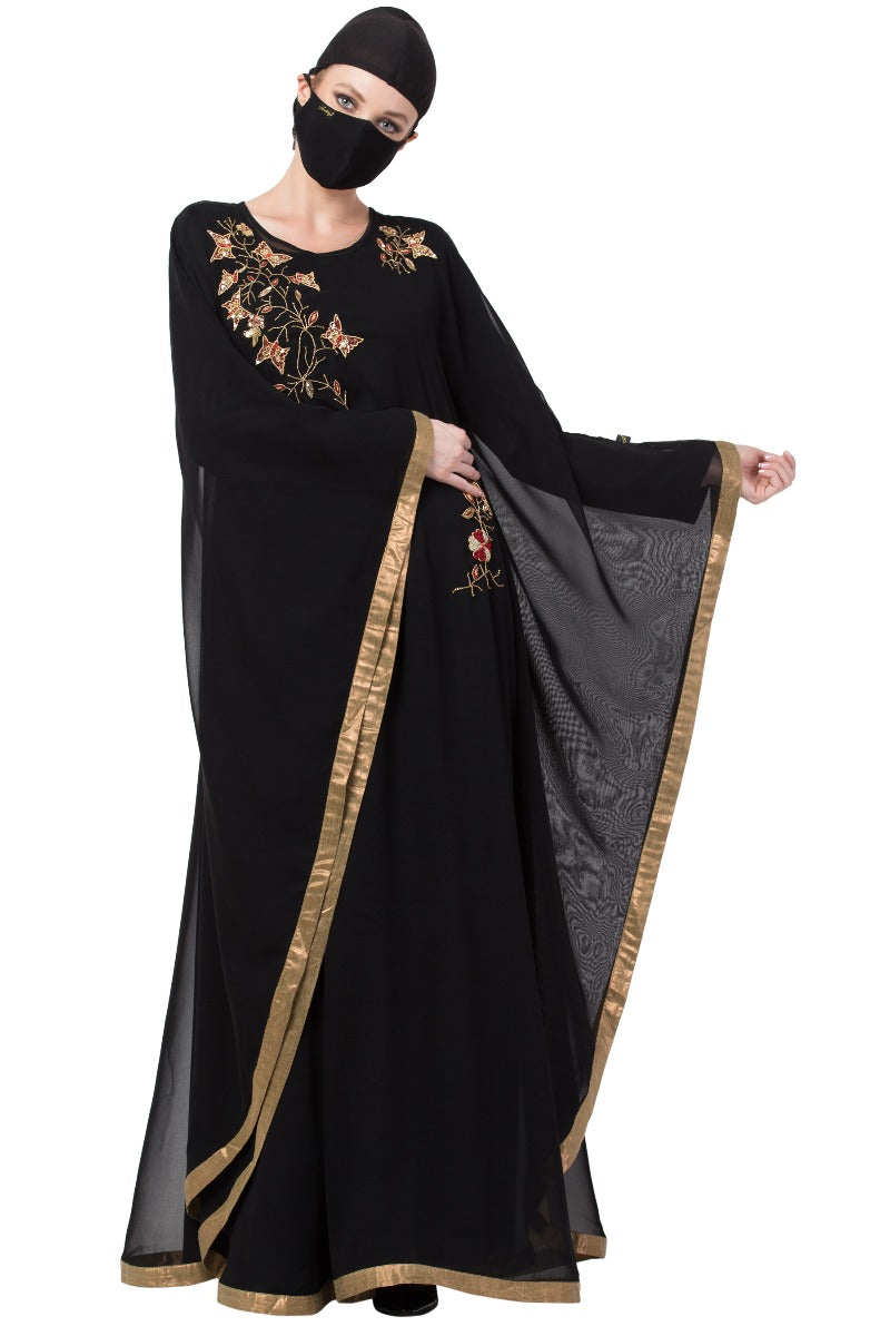 Mushkiya-Three Pieces Set Of Dress With Hand Work-Not An Abaya