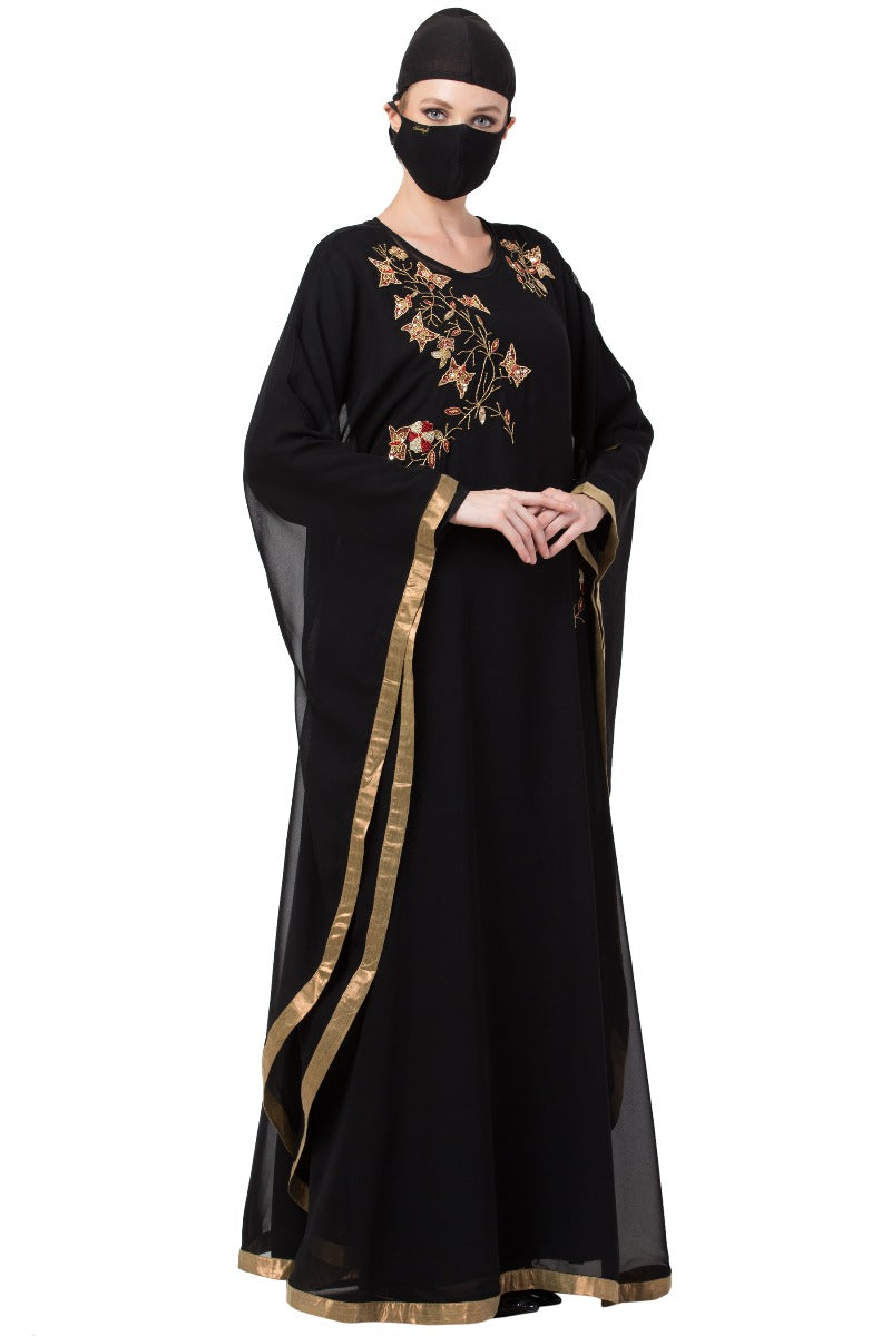 Mushkiya-Three Pieces Set Of Dress With Hand Work-Not An Abaya