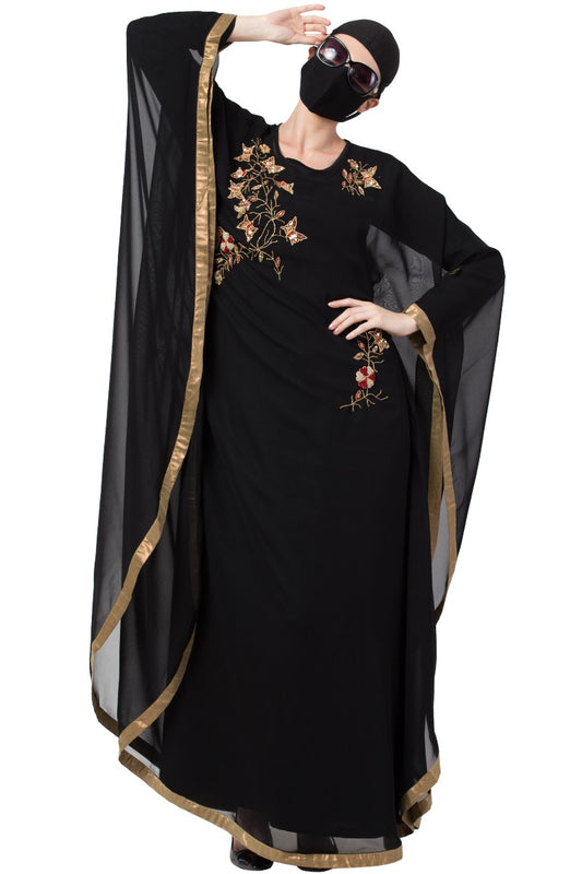 Mushkiya-Three Pieces Set Of Dress With Hand Work-Not An Abaya