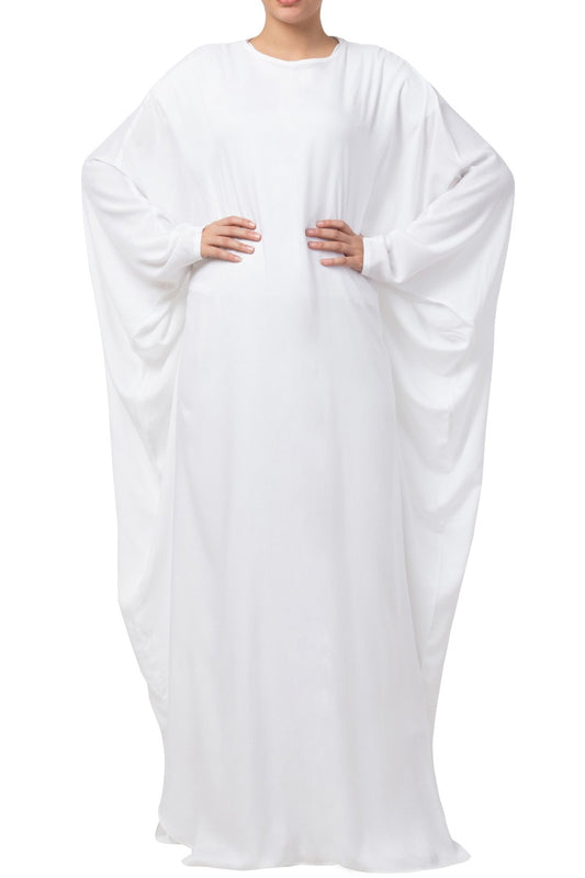 Simple White Kaftan In Firdaus Fabric