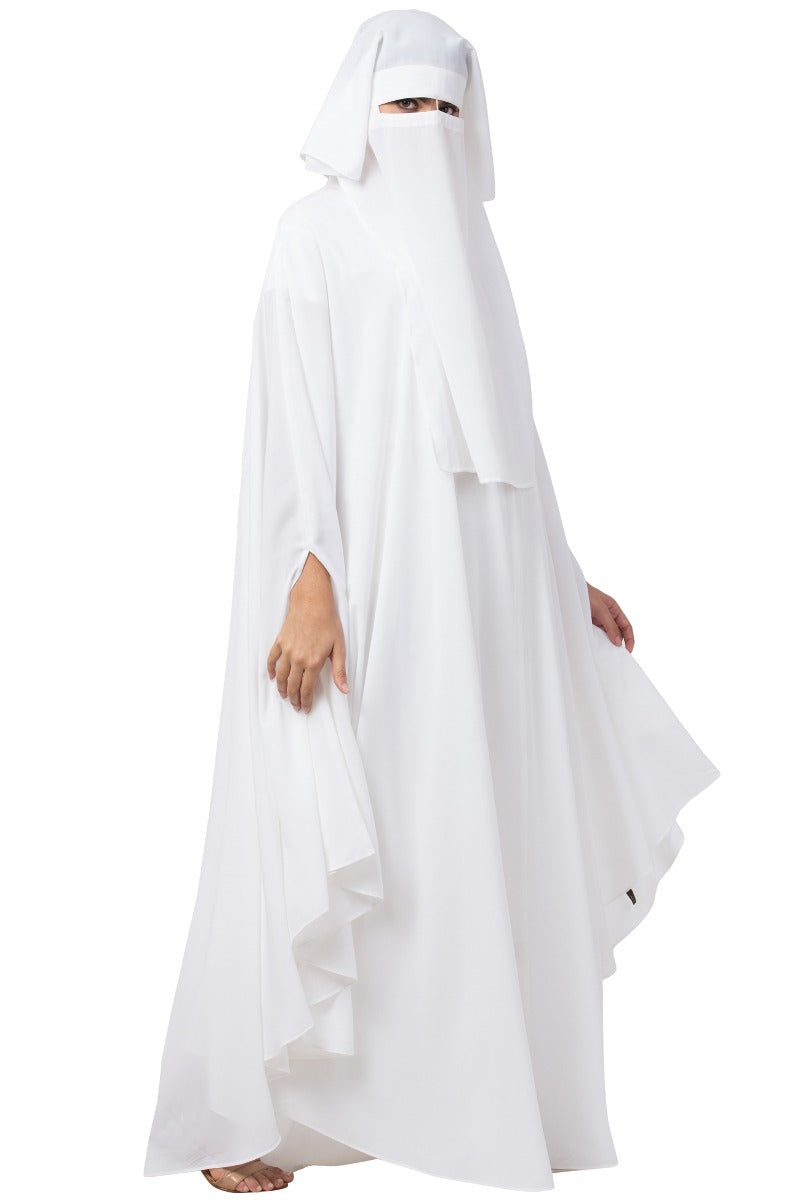 White Irani Kaftan and Naqaab Combo-Nida Matte