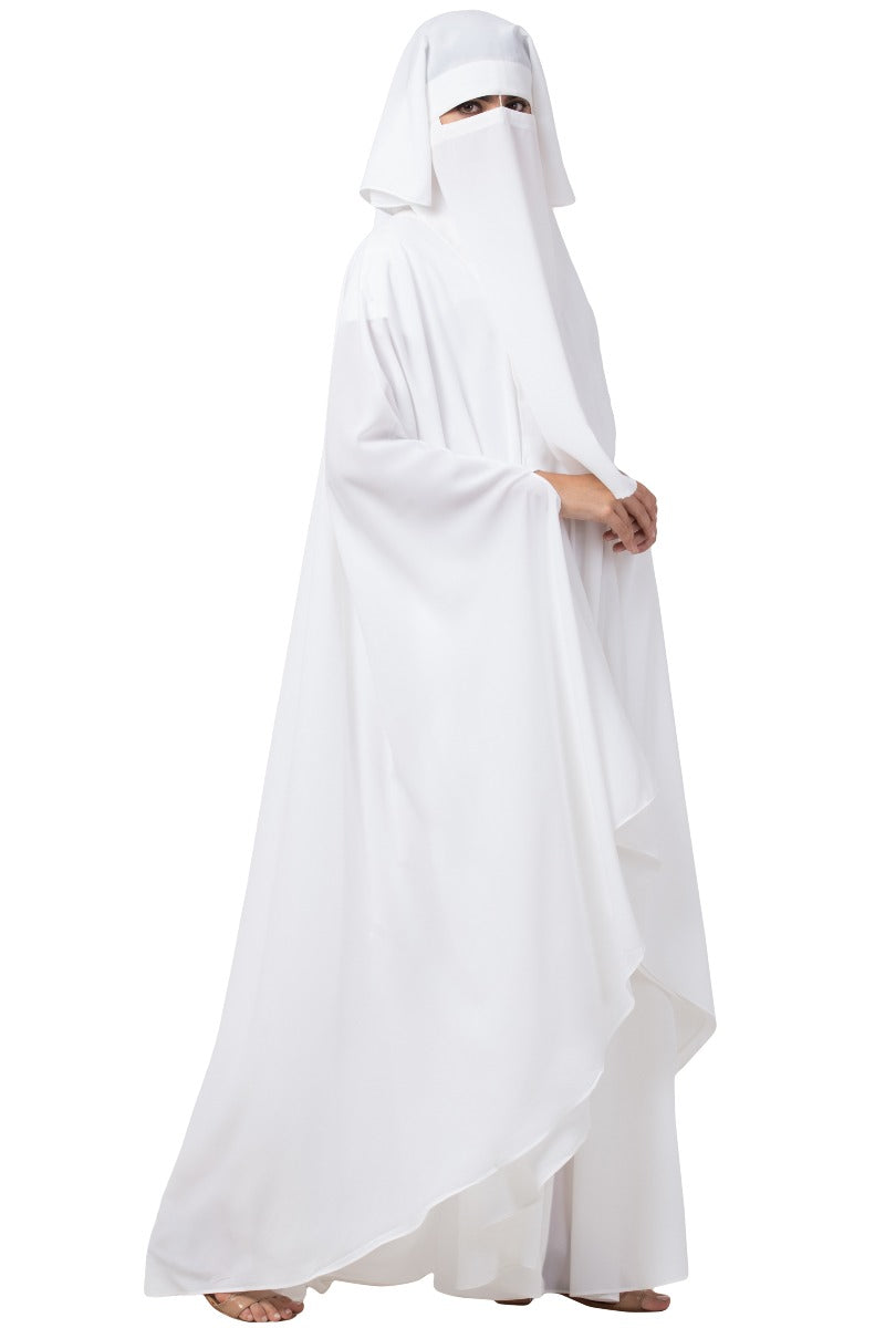 White Irani Kaftan and Naqaab Combo-Nida Matte