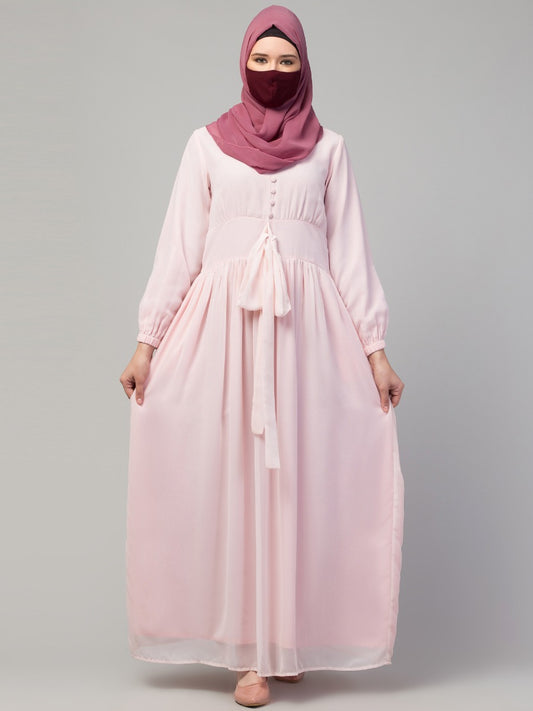 Beautiful Modest Dress In Georgette Fabric With Complete Lining.
