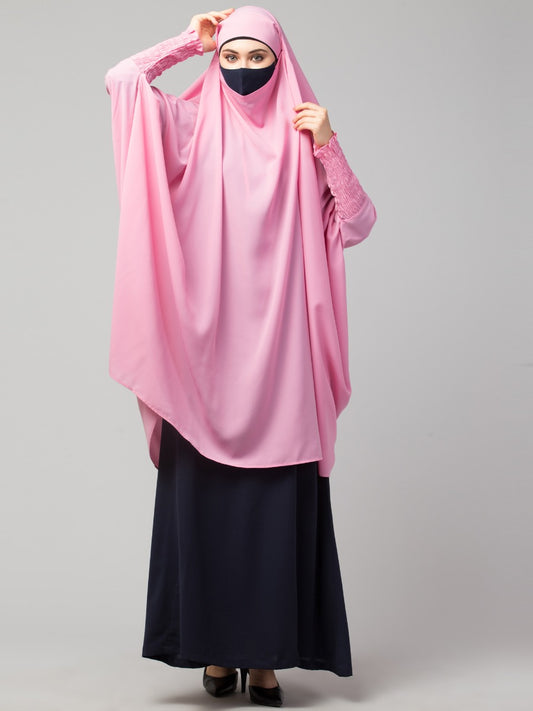 Two Pieces Jilbab Set With Adjustable Mouth Piece.