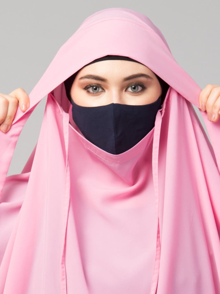 Two Pieces Jilbab Set With Adjustable Mouth Piece.