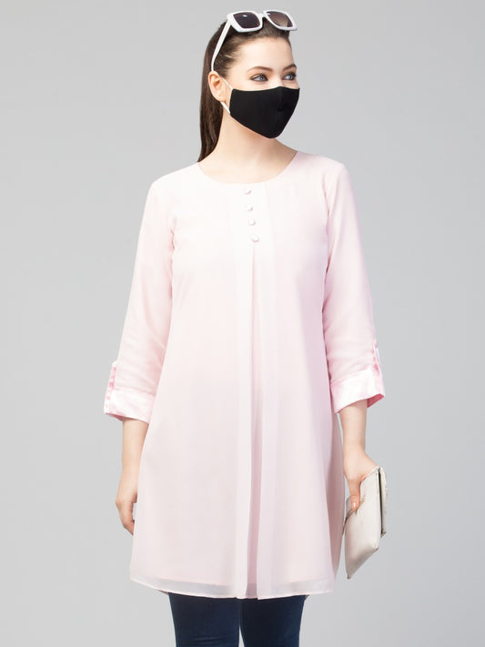 Georgette-Shot Tunic With Lining