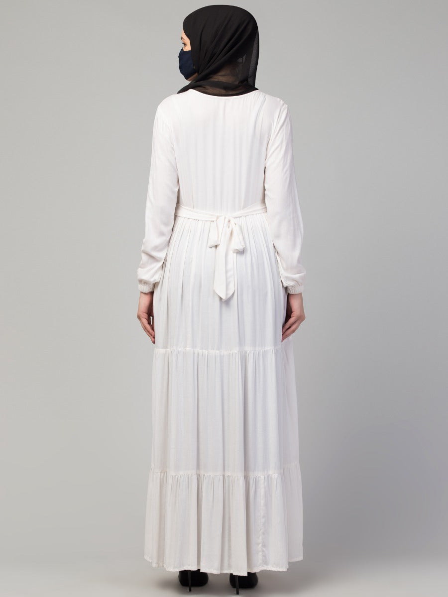Multi Layered Dress In Rayon Fabric For Summers