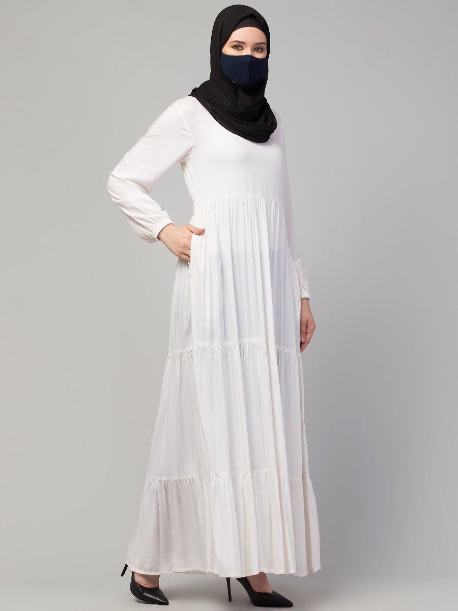 Multi Layered Dress In Rayon Fabric For Summers