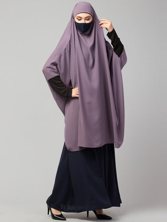 Two Pieces Jilbab Set With Adjustable Mouth Piece.