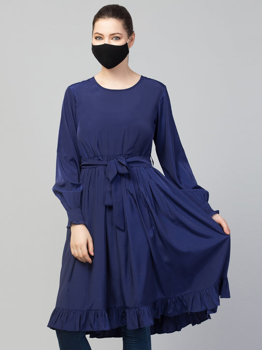 Designer- Long Tunic With Frills & Belt