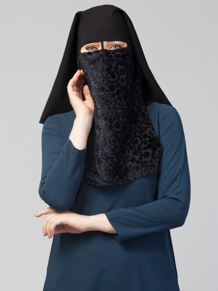 Beautiful Niqab In Brasso Fabric.