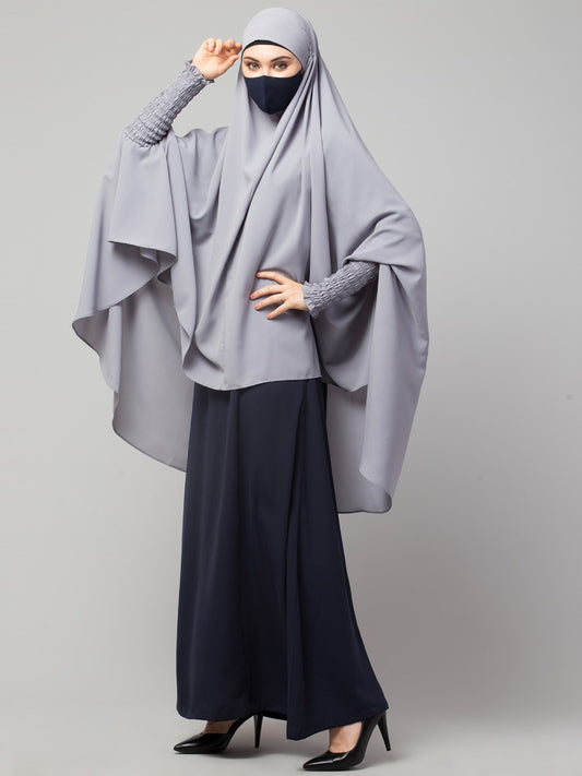 Two Pieces Jilbab Set With Adjustable Mouth Piece.