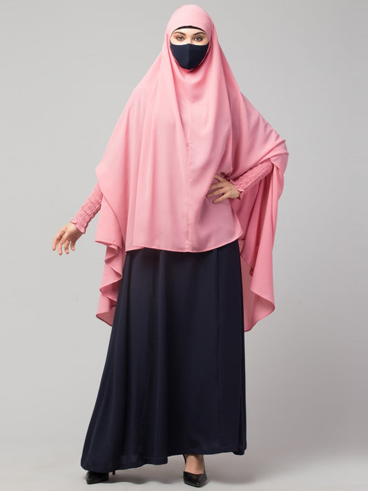 Two Pieces Jilbab Set With Adjustable Mouth Piece.