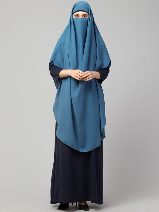 Two Pieces Jilbab Set With Adjustable Mouth Piece.