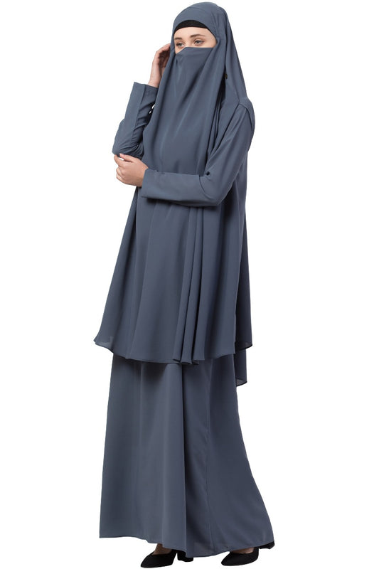 Two Piece - Jilbab Set In Premium Kashibo Fabric