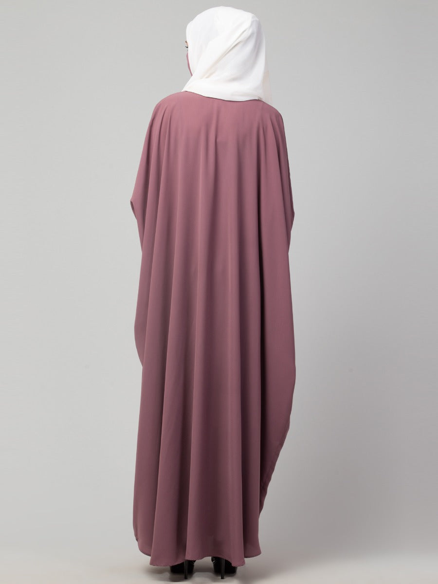 Free Size- Simple Kaftan With Smocky Sleeves