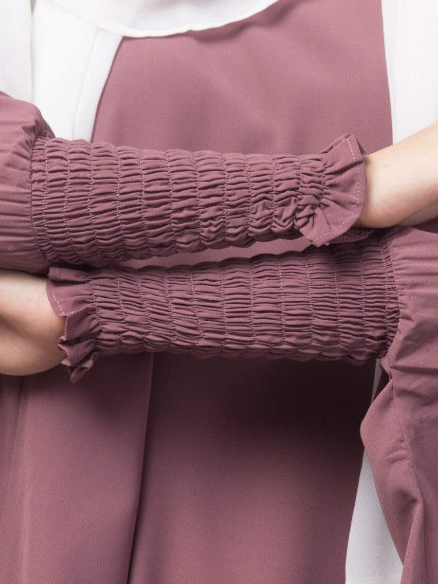 Free Size- Simple Kaftan With Smocky Sleeves