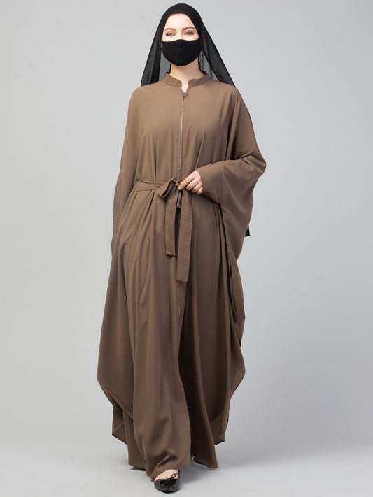 Free Size- Front Open Kaftan With Metal Zipper