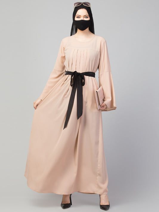 Designer Abaya With Pleats & Belt