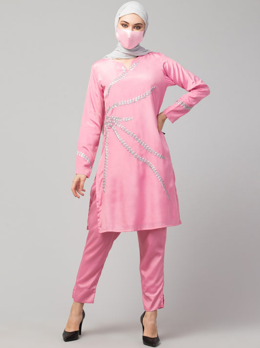 Embroidered Kurti With Matching Trouser.