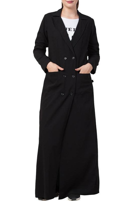 Long Abaya Coat In Firdaus Fabric With Lining