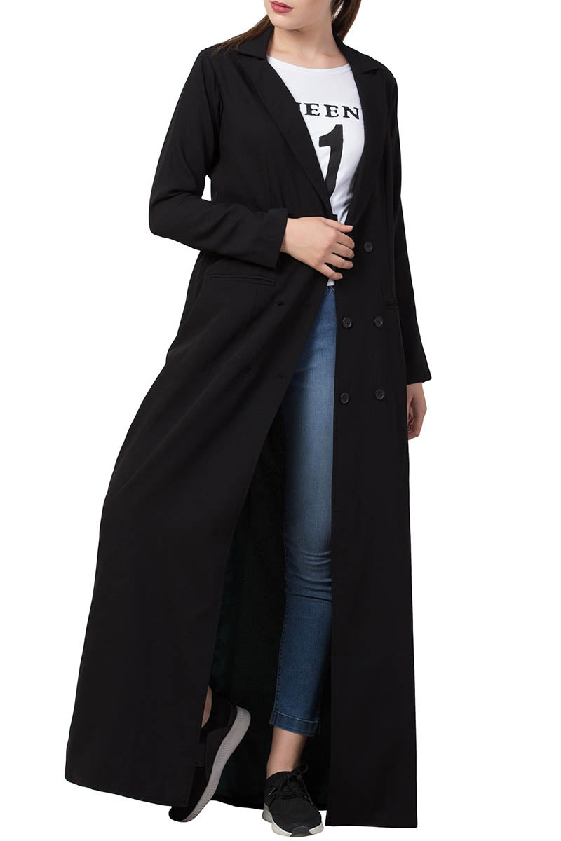 Long Abaya Coat In Firdaus Fabric With Lining