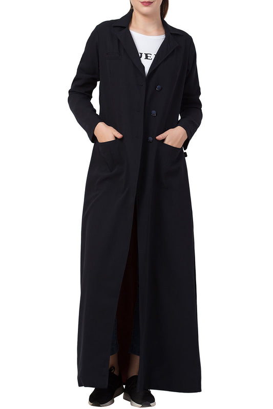 Long Abaya Coat In Firdaus Fabric With Lining