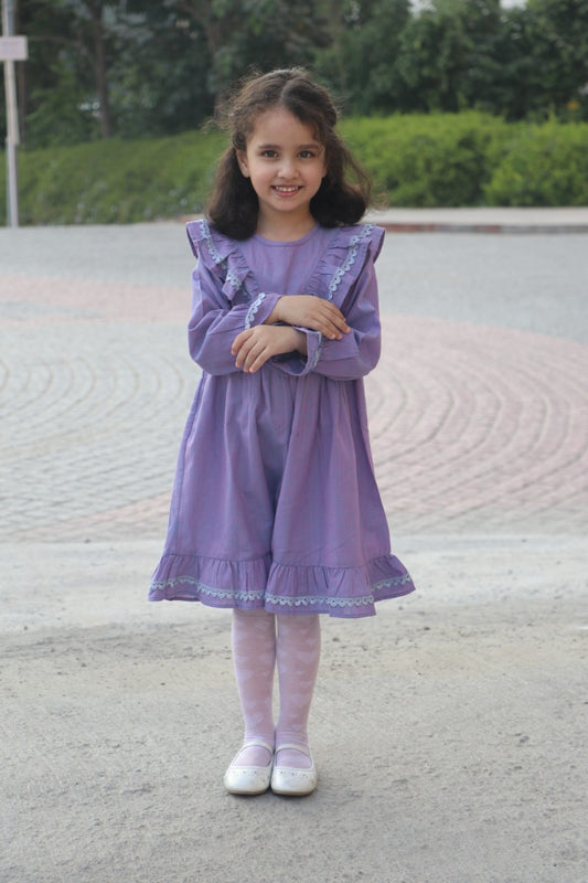 Designer Wear Frock Dress for Girls in Cotton Fabric