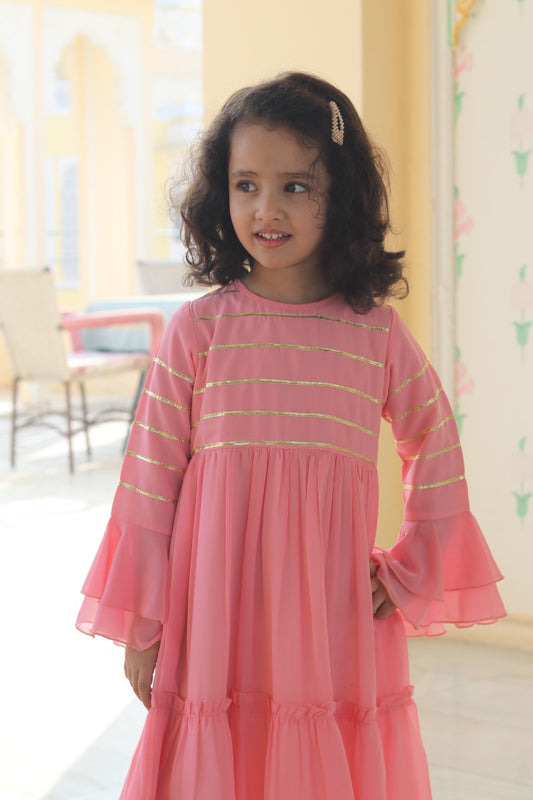 Designer Frock for Girls (Kids) in Georgette Fabric