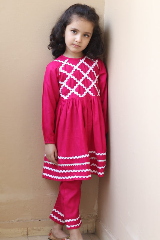 Beautiful Cord Set For Kids (girl) In Rayon Fabric