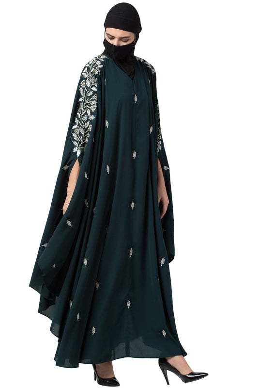 Mushkiya-Irani Kaftan With Floral Zari Work