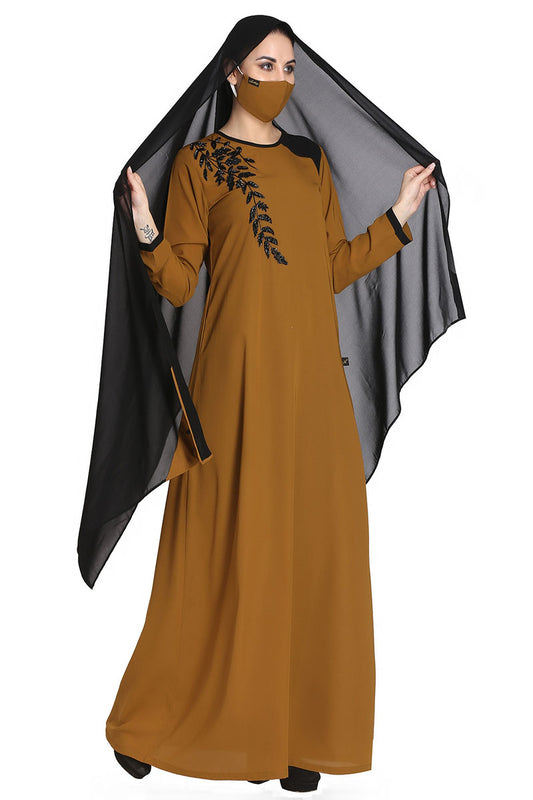 Mushkiya-Abaya Fit - Dress With Handwork Embellishments.