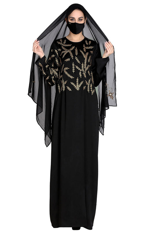 Mushkiya-Abaya Fit - Dress With Handwork Embellishments.