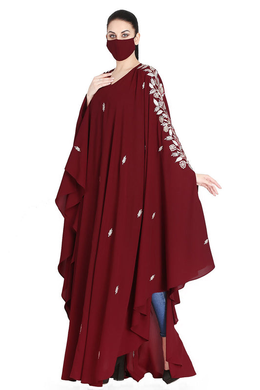 Mushkiya-Irani Kaftan With Floral Zari Work