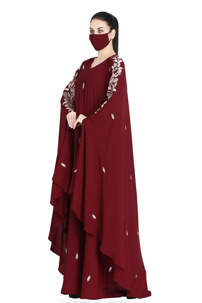 Mushkiya-Irani Kaftan With Floral Zari Work