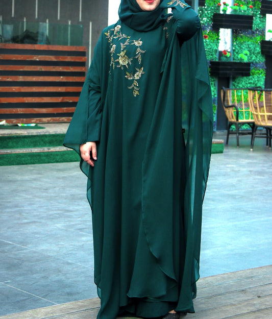 Occasion Wear Modest Garment With Handwork Embellishments.