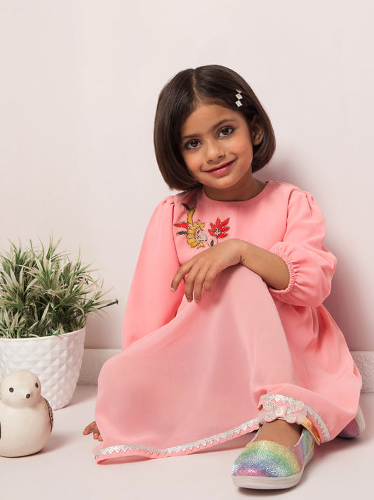 Midi Dress With Handwork Embellishments