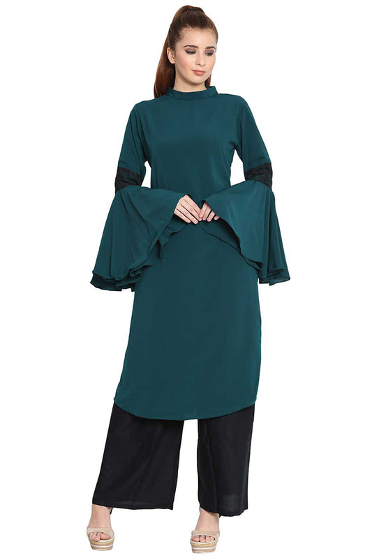 Full Sleeves Kurti With Lace Detailing