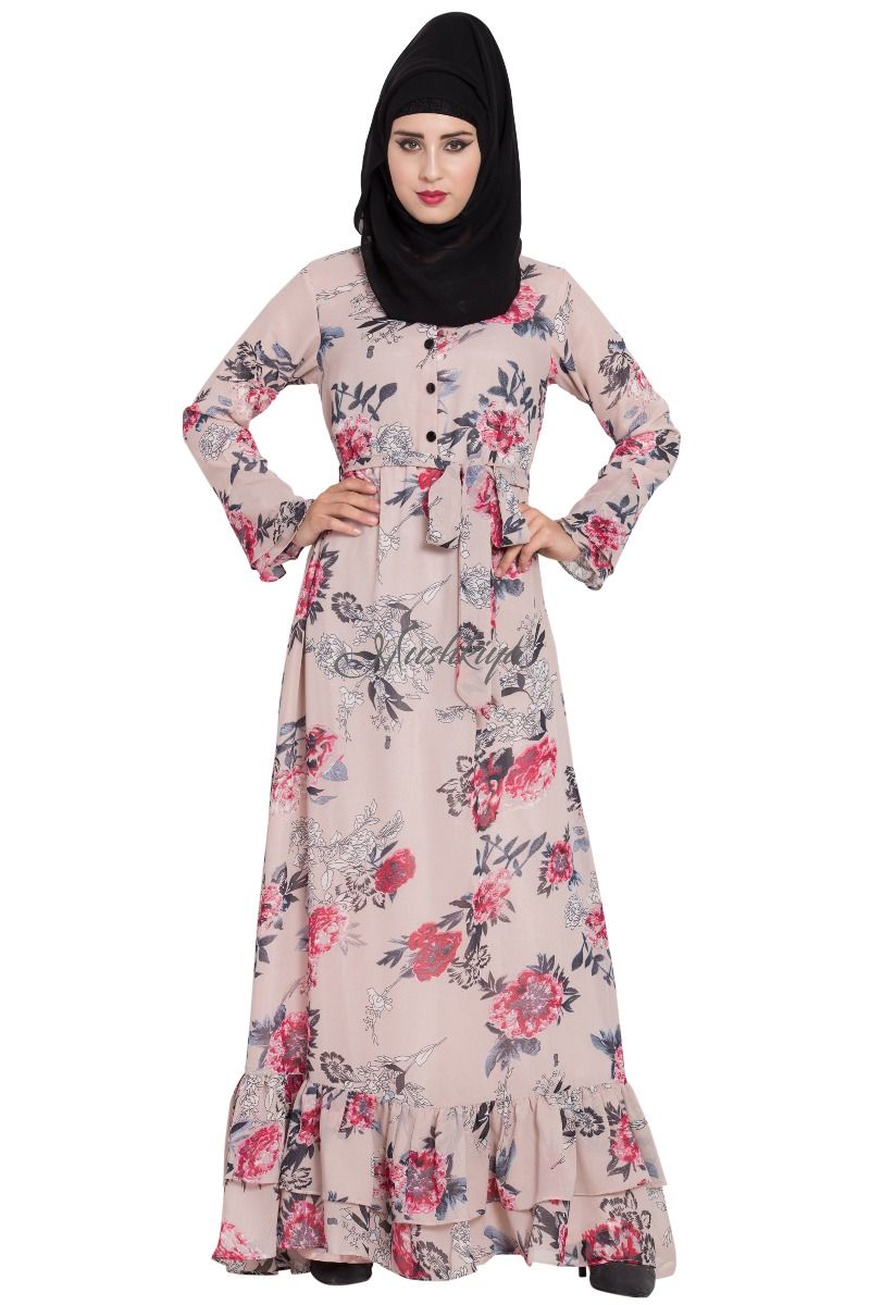 Treandy printed gown with jacket / Use for daily wear and party wear