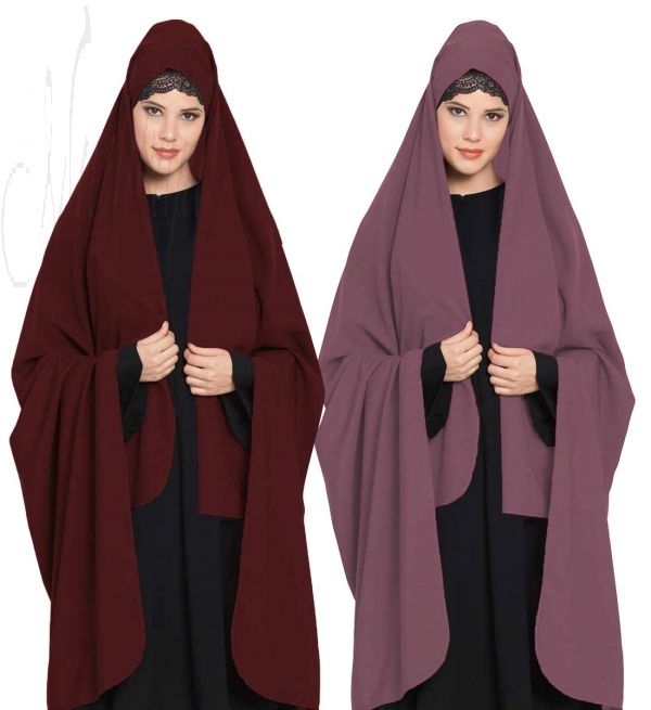 Irani ChadarTwo Pieces Combo-Rida Hijab with Detachable Nose Piece-Made in Nida Matt
