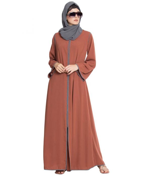 Online Casual Abaya With Contrast 