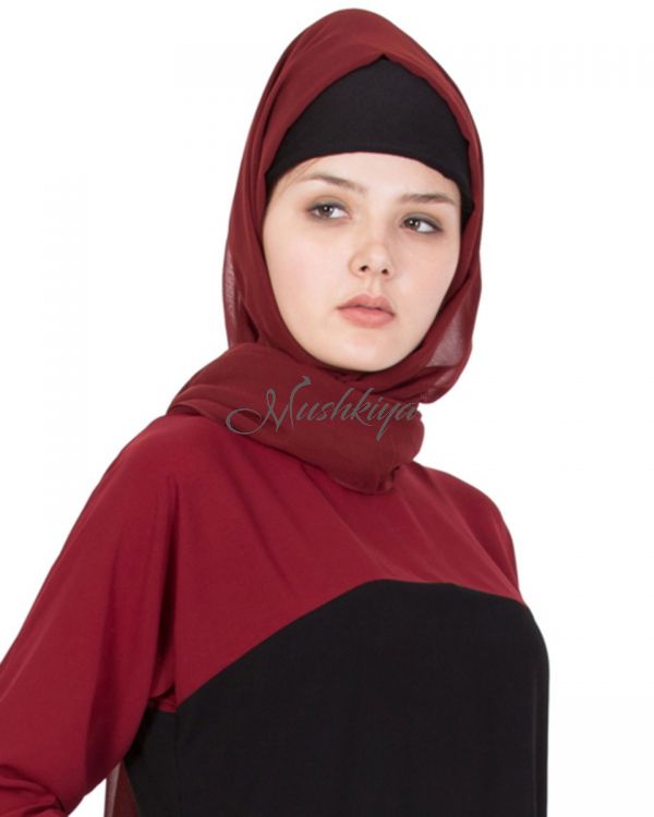 Hijab-Fine Georgette-Maroon